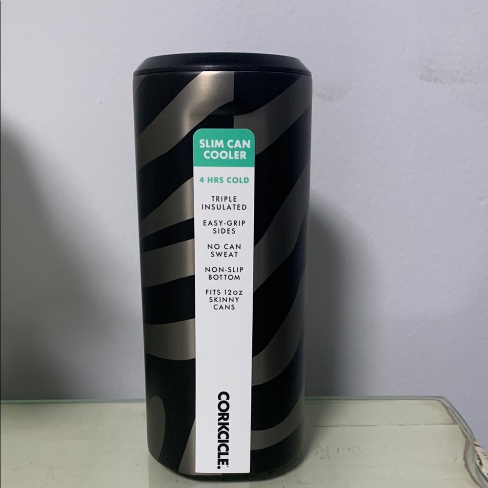 Corkcicle Zebra Print Slim Can Cooler
